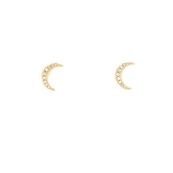 Elements by E79 Crescent Moon Stud Earrings
