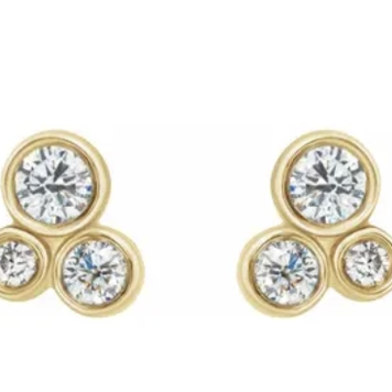 Elements by E79 Triple Round Cluster Earrings
