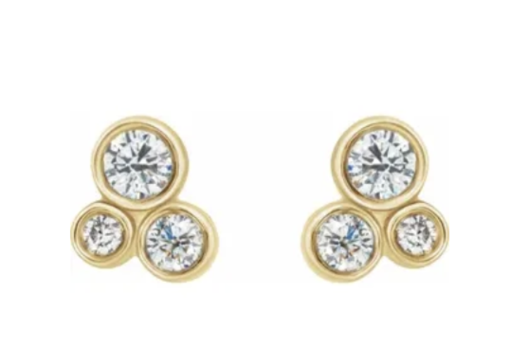 Elements by E79 Triple Round Cluster Earrings