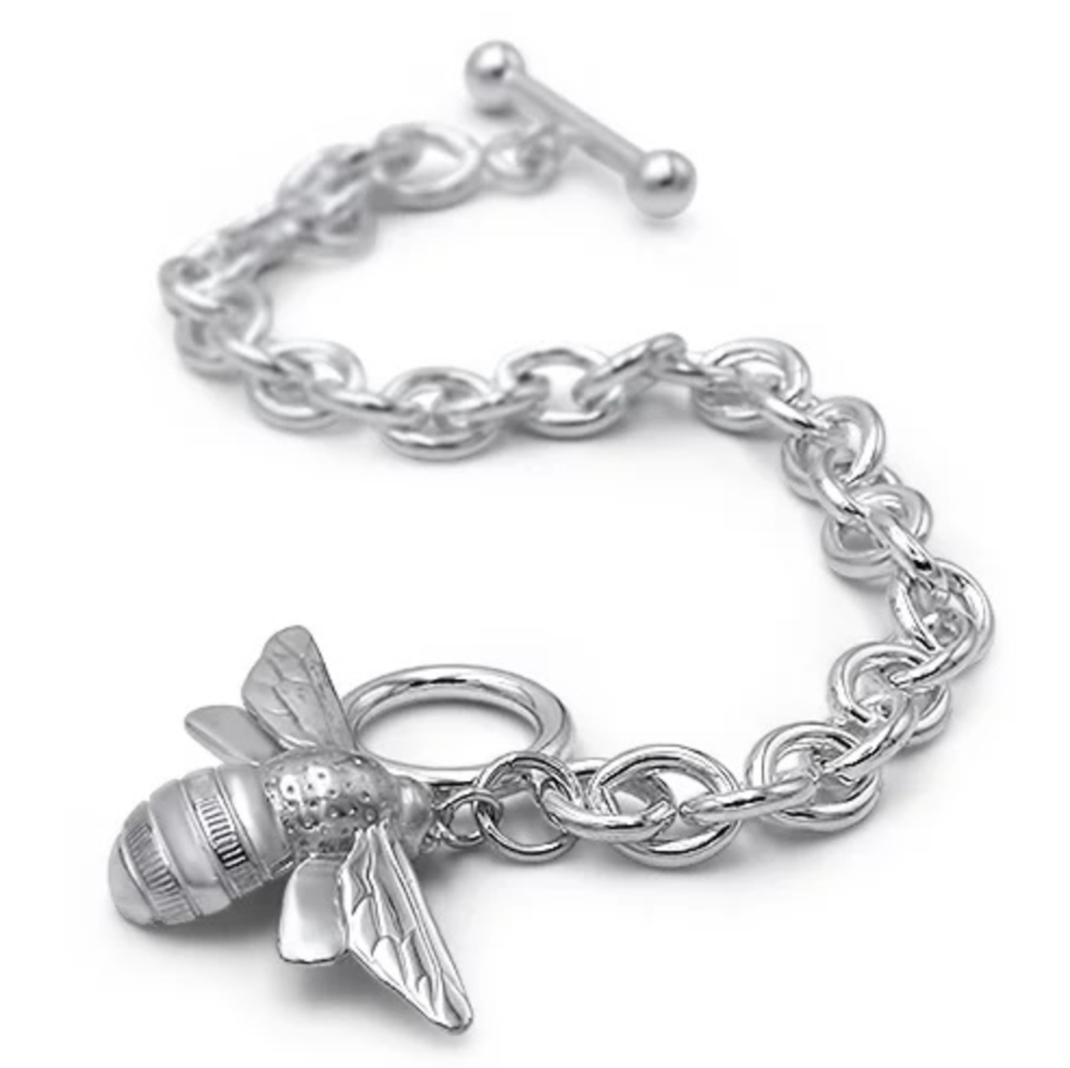 Queen Bee charm bracelet with Carnelian Honey colored gemstones.
