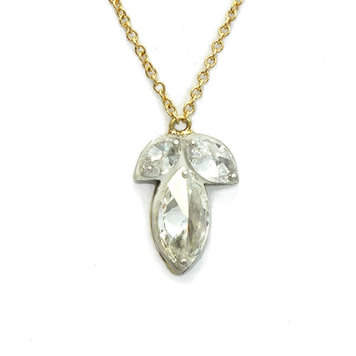 TAP Inverted Pin Set Marquis Diamond Pendant Necklace