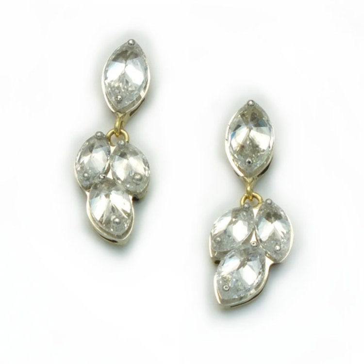 TAP 14k White Gold  Marquise Diamond Earrings