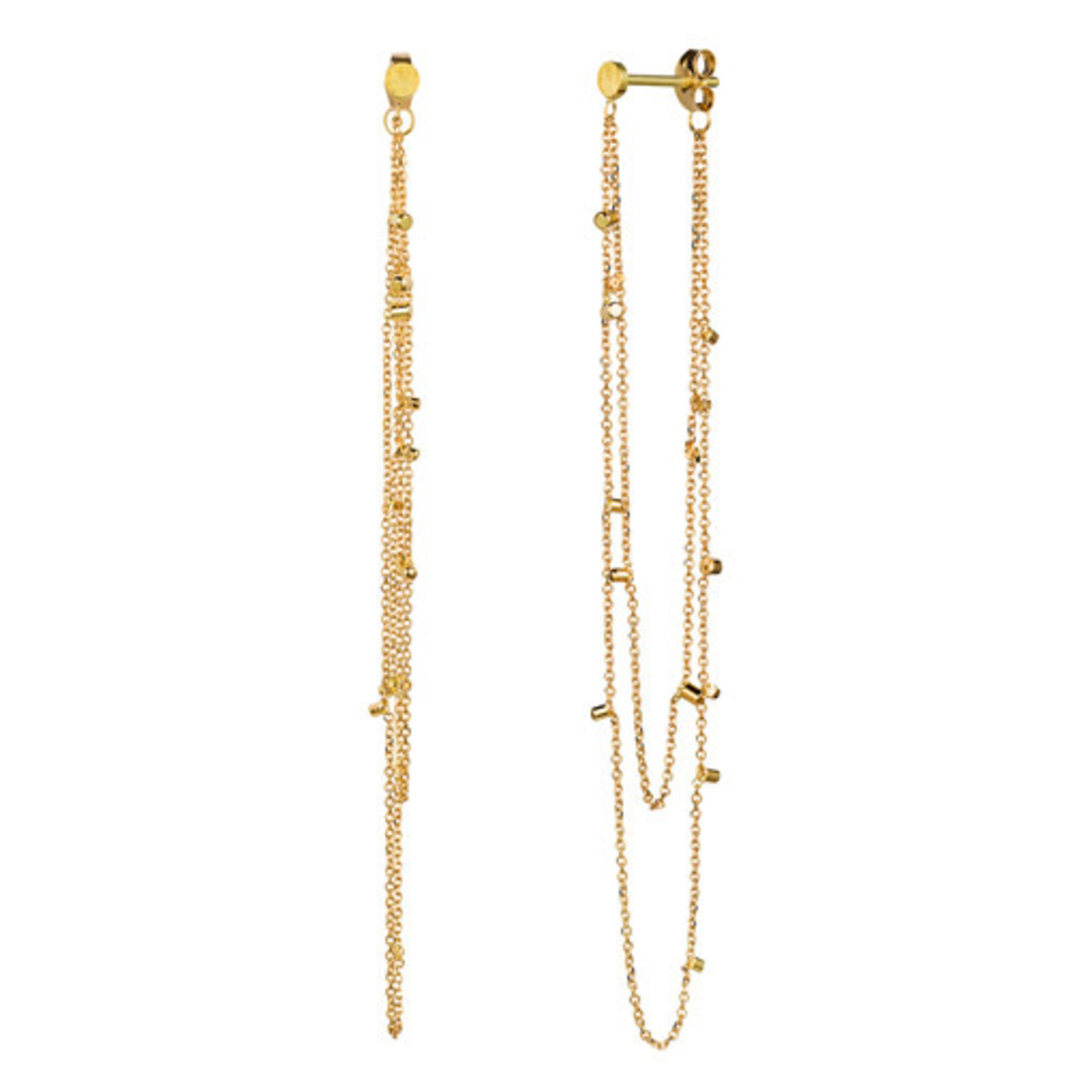 Buy Gold Long Chain Earrings Online | STAC Fine Jewellery