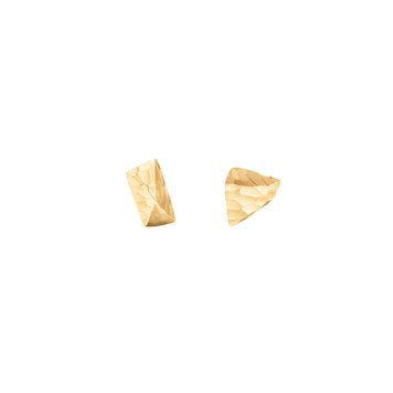 Dana Bronfman Yellow Gold Pyramid and Triangle Stud Earrings