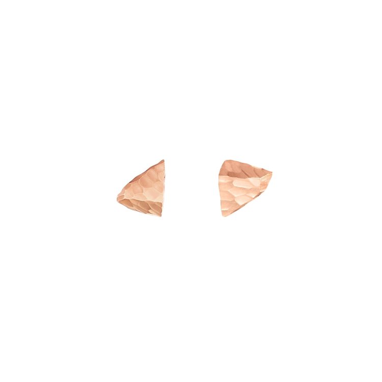 Dana Bronfman Mismatched Rose Gold Pyramid and Triangle Stud Earrings