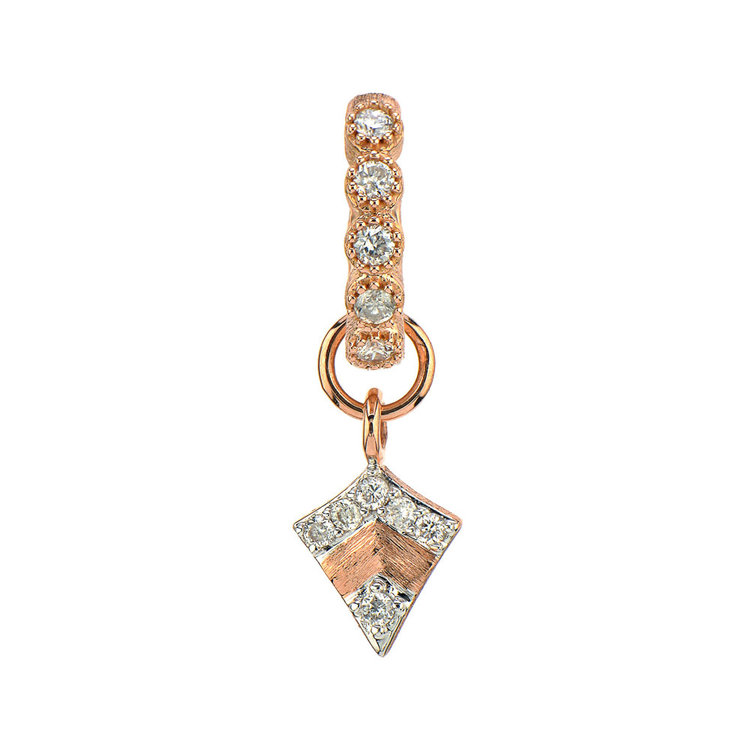 Jude Frances Petite Rose Gold Pave Diamond Kite Single Charm