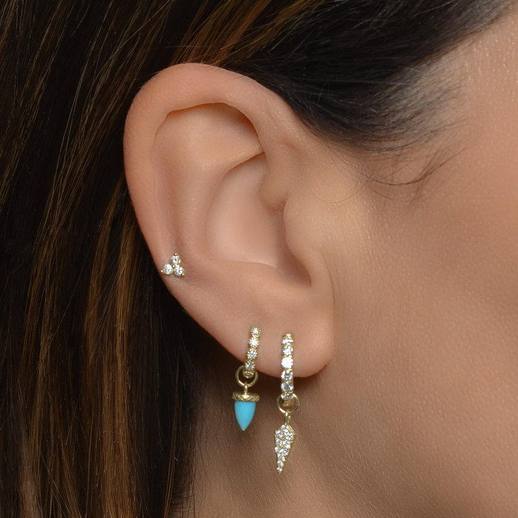 Jude Frances Petite White Gold Pave Dagger Charm