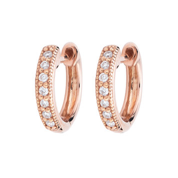 Jude Frances Rose Gold Diamond Huggie Hoop Single Earring