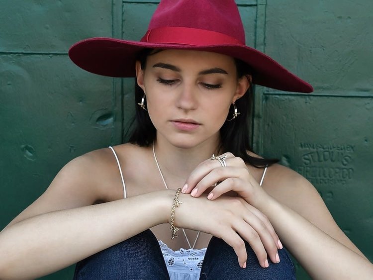 CFJ Bees Mixed 14k & Silver Tiny Bee Hoops