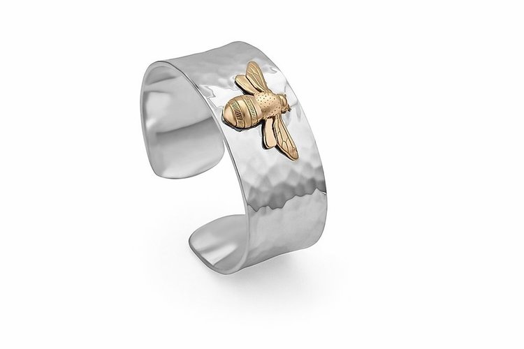 CFJ Bees 14k Gold & Sterling Silver Bombus Cuff