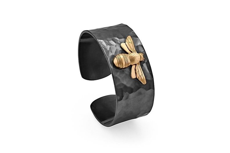 CFJ Bees Oxidized Sterling Silver & 14k Gold Bombus Cuff