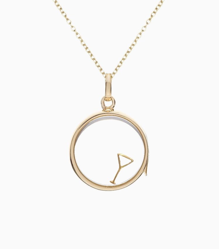 Loquet 18k Cocktail Glass Charm