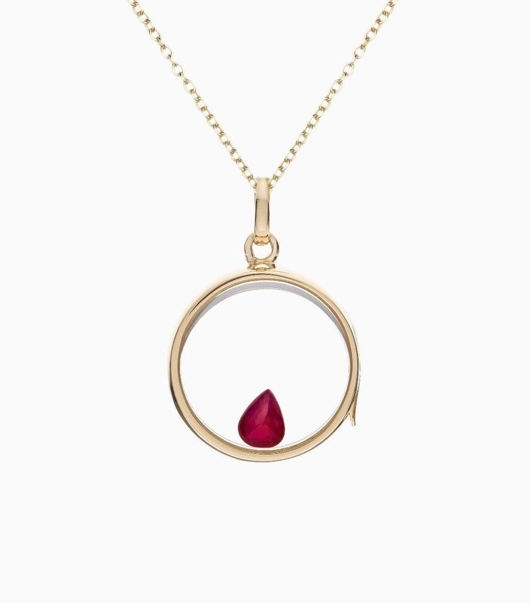 Loquet Ruby Gemstone Charm