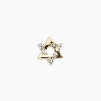 Loquet 18k Yellow Gold Diamond Star of David Charm