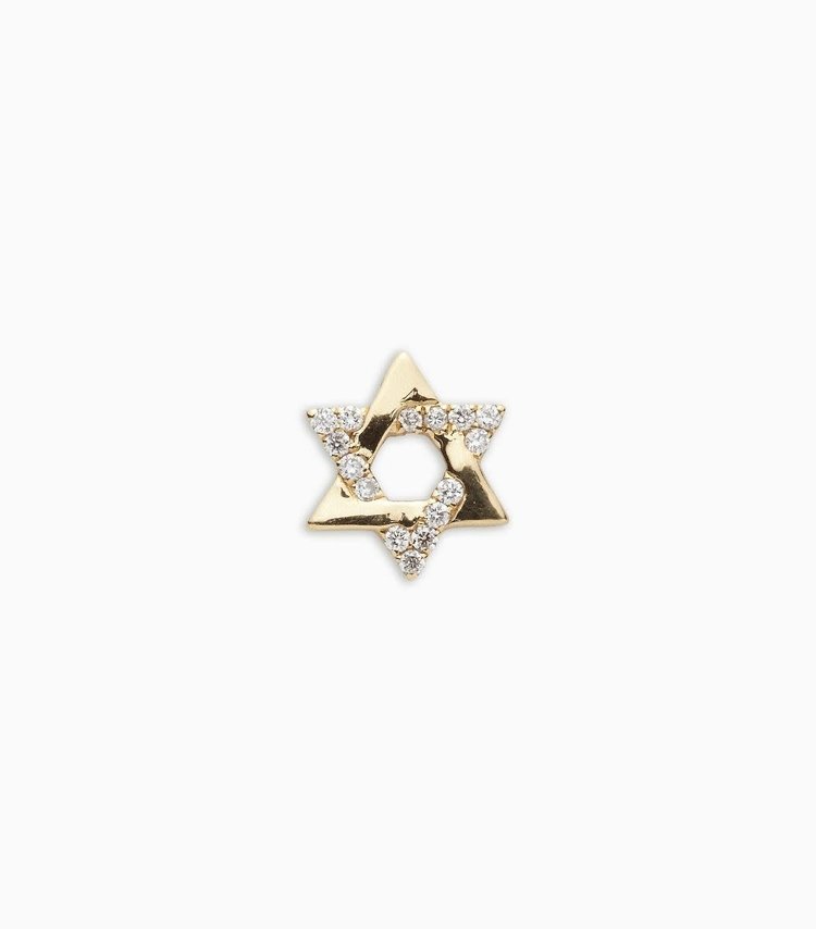 Loquet 18k Yellow Gold Diamond Star of David Charm