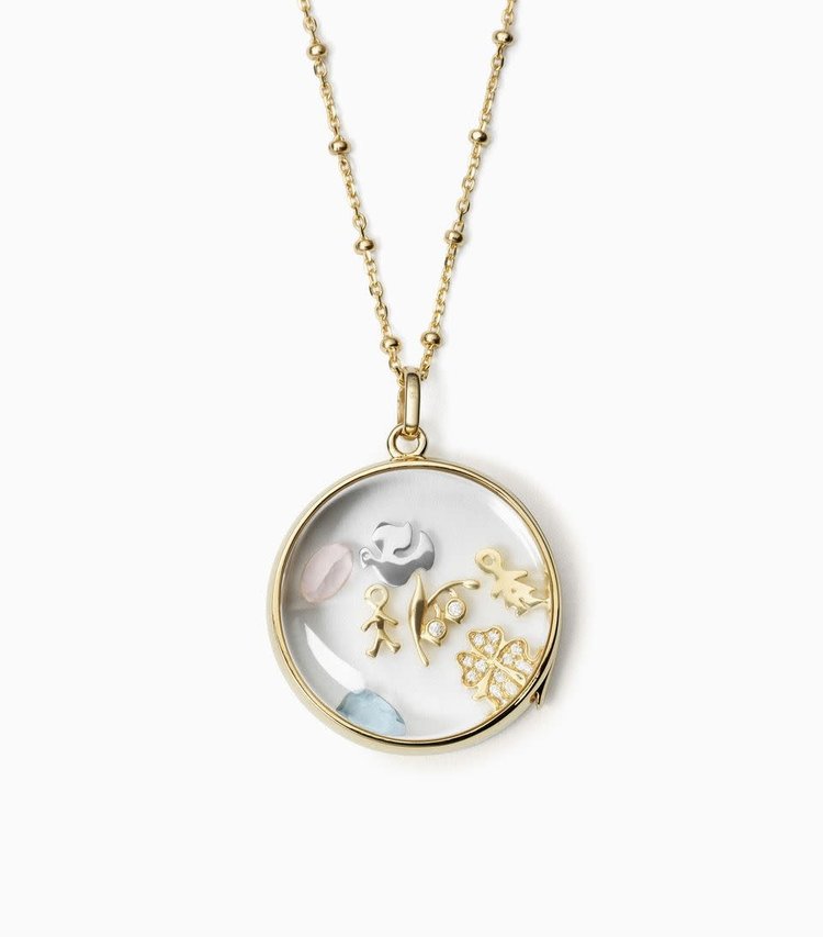 Loquet 14k Yellow Gold Large Round Locket