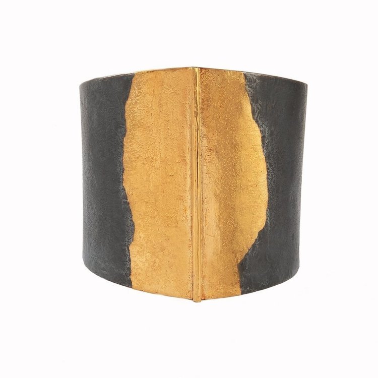 CFJ Fusion Gold and Oxidized Silver Vertical Wonder Woman Cuff