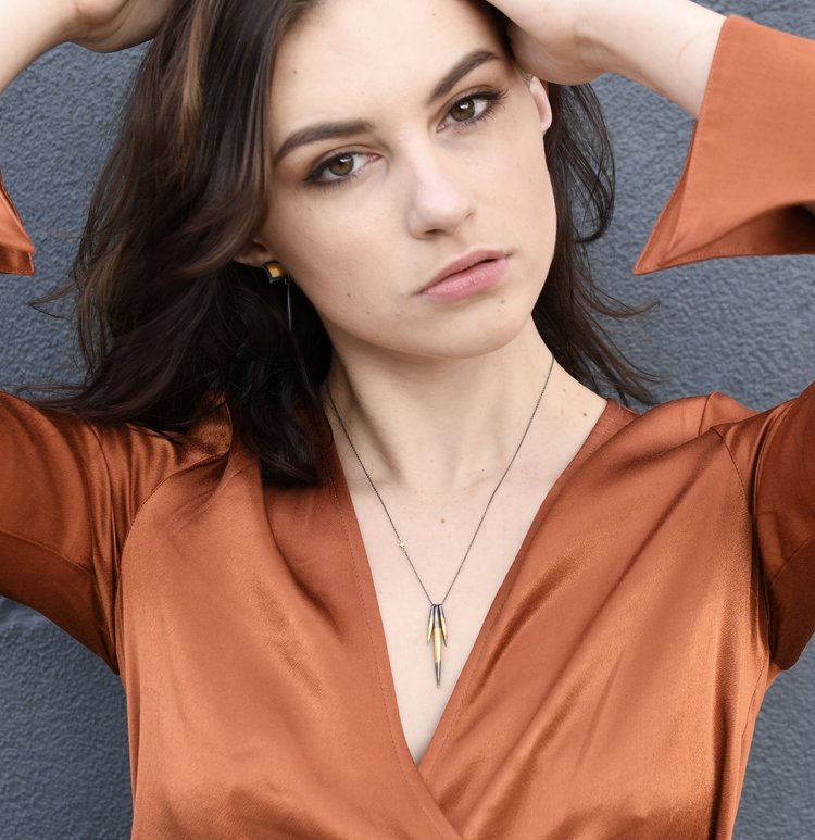 CFJ Fusion Triple Quill with Diamond Pendent Necklace