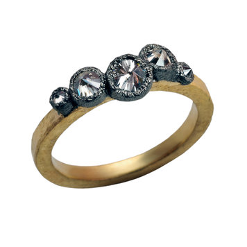 TAP Five Diamond Darkened Bezels Ring