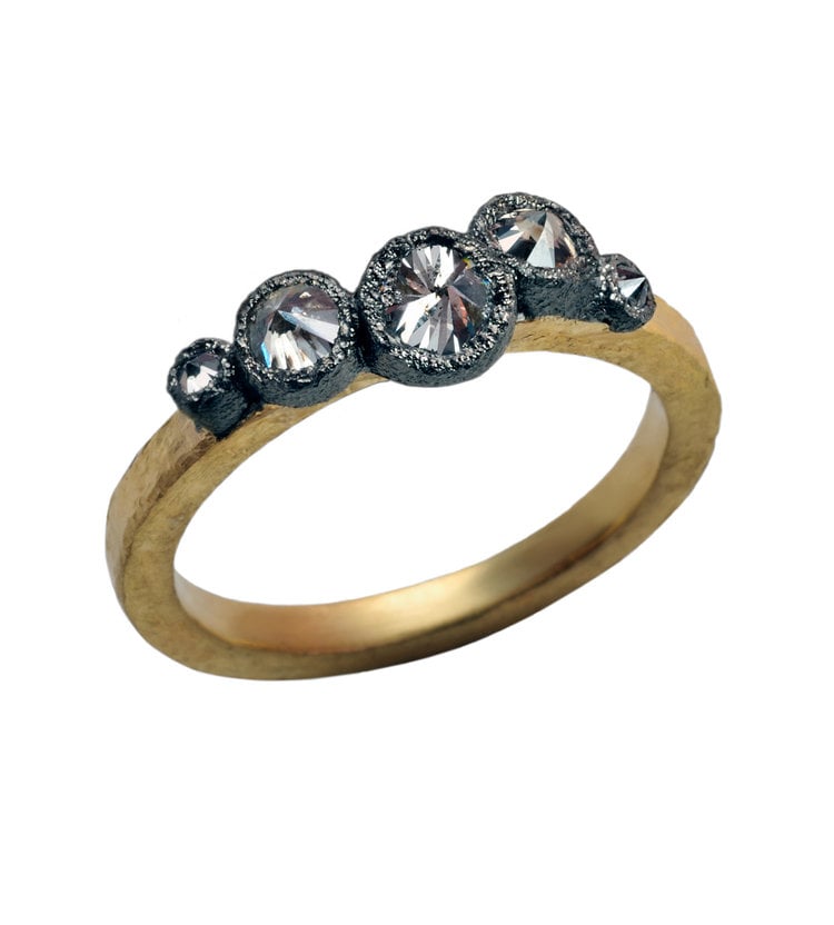 TAP Five Diamond Darkened Bezels Ring