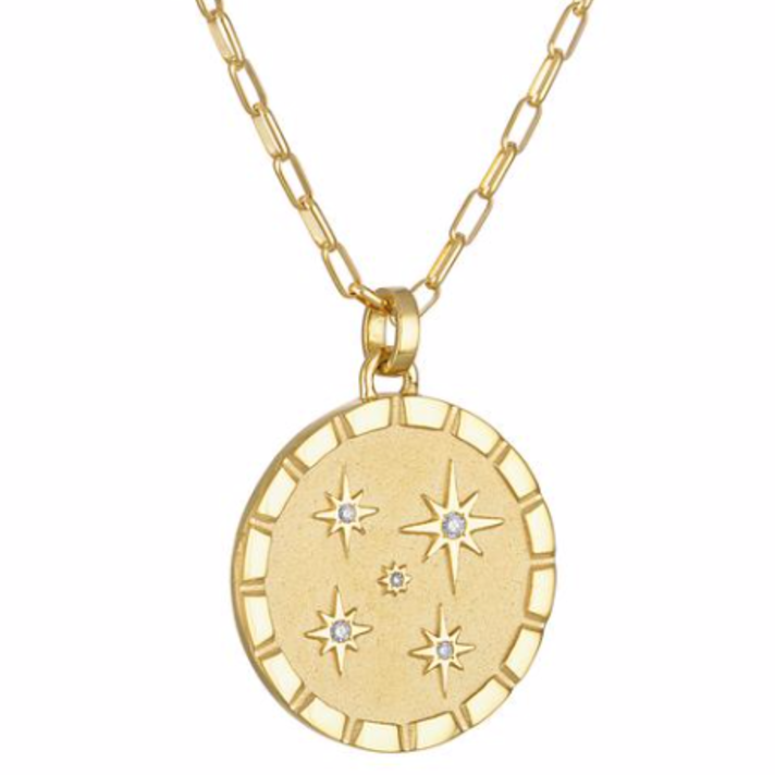 Catherine Popesco Gold Bee in Circle Crystal Pendant Necklace