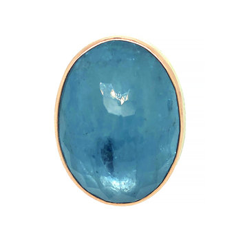 Jamie Joseph Oval Aquamarine Rose Gold Inverted Ring