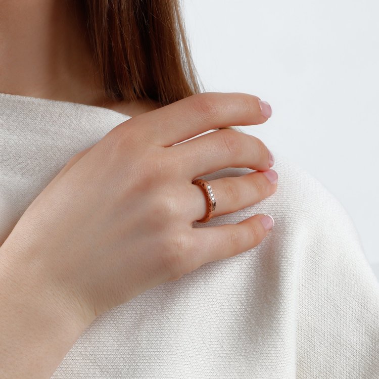 Dana Bronfman Oculus Rose Gold Bar Stack Ring