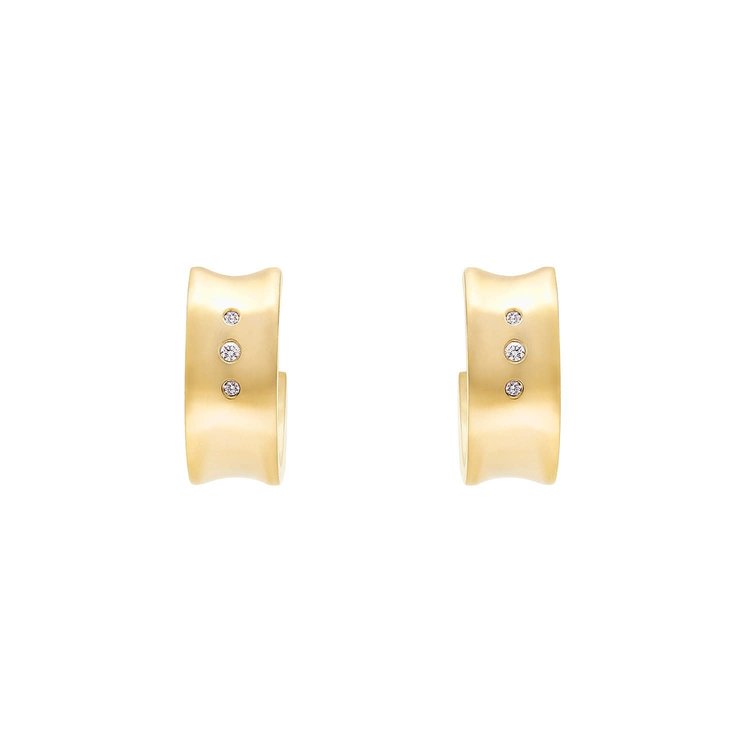 Dana Bronfman Convex Gold Hoop Earrings