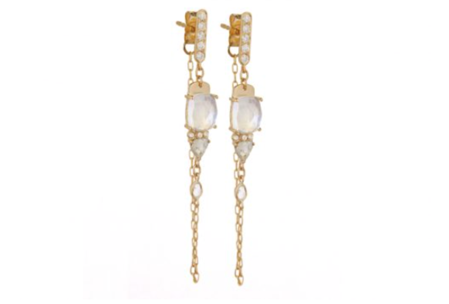 New Long Chain Earrings Drop Earrings For Women's Earrings Gold Filled  White Stone Dangle Earrings Wedding Jewelry Gift - Dangle Earrings -  AliExpress