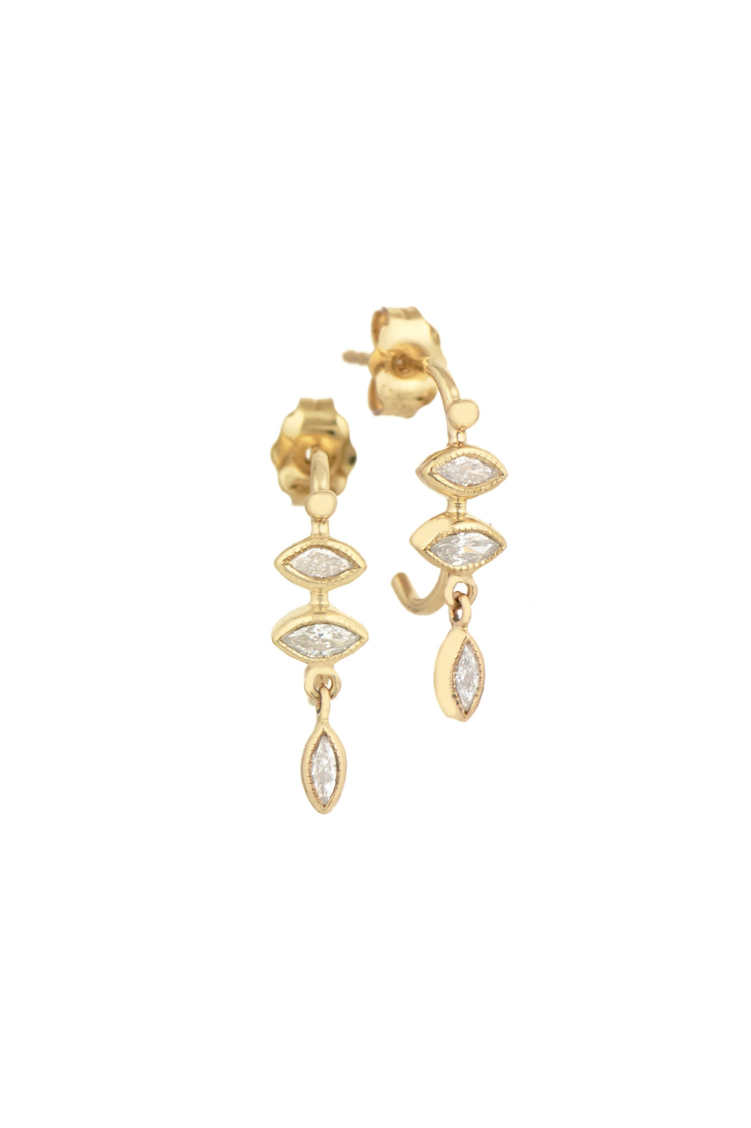 MARQUISE INTERTWINED DANGLING SAND STICKER EARRINGS- – Riah Fashion