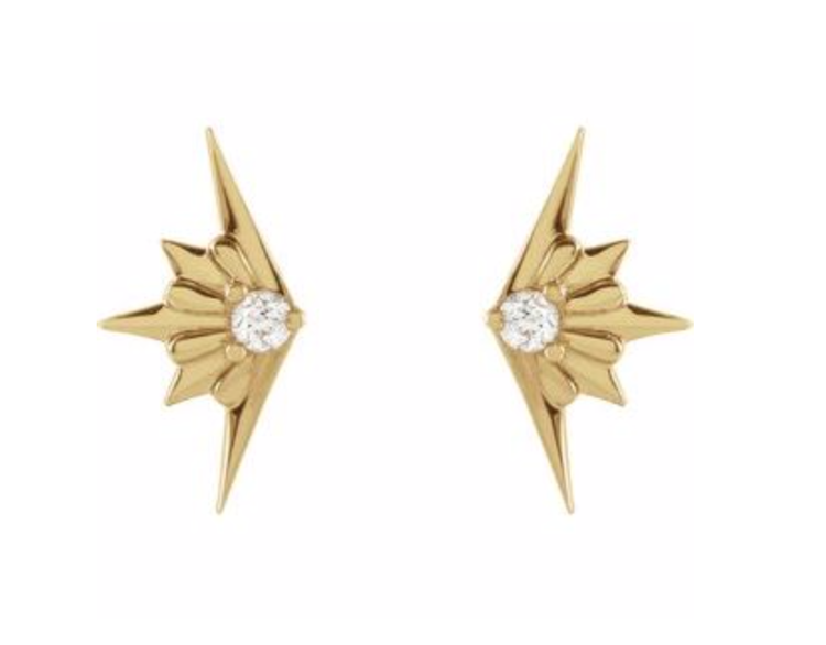 Elements by E79 Starburst Stud Earrings Pair