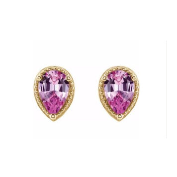 Elements by E79 Pink Sapphire Stud Earrings