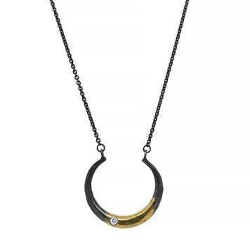 CFJ Fusion Diamond Circle Pendant Necklace