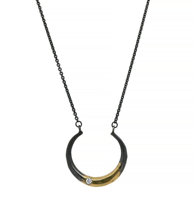 CFJ Fusion Diamond Circle Pendant Necklace