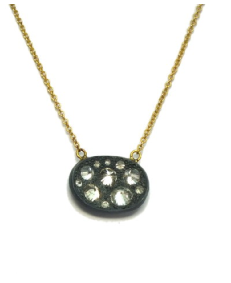 TAP Oxidized Silver and Diamond Necklace