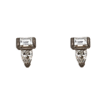TAP Baguette and Trillion Diamond Stud Earrings