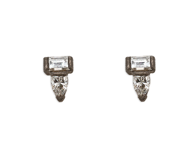 TAP Baguette and Trillion Diamond Stud Earrings