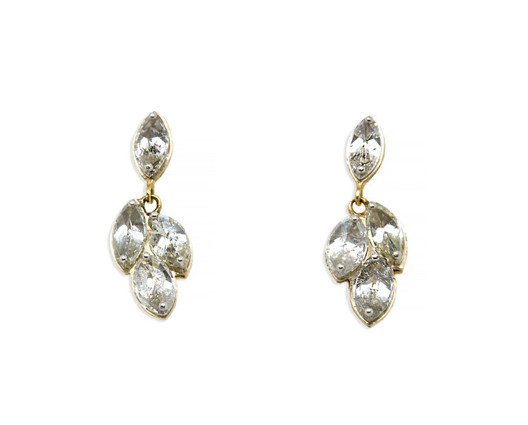 TAP 14k White Gold  Marquise Diamond Earrings