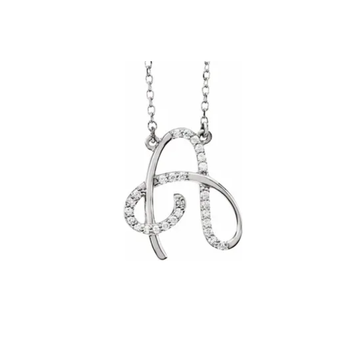 Elements by E79 Initial A Diamond Necklace