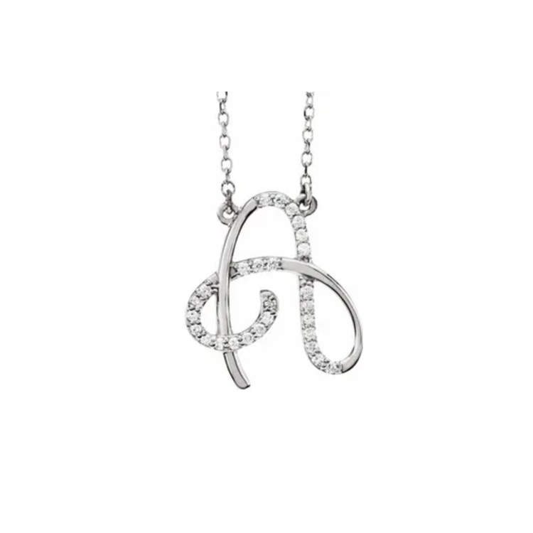 Elements by E79 Initial A Diamond Necklace