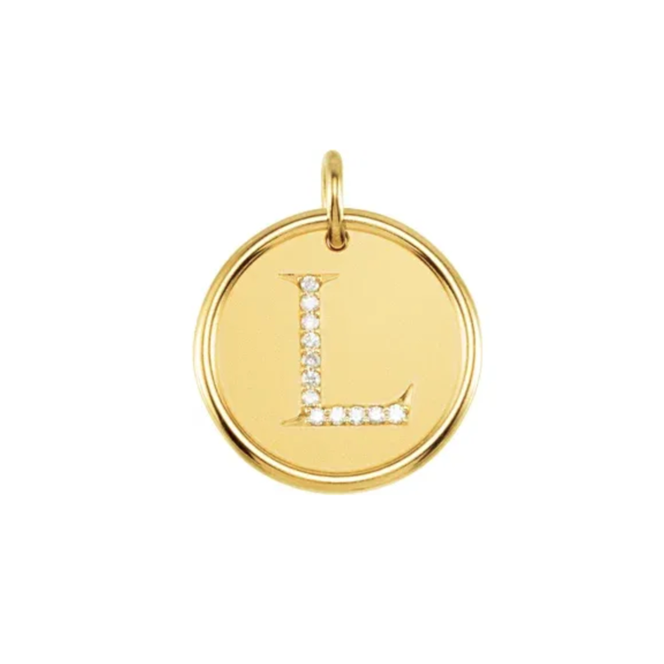 Elements by E79 Initial L Diamond Pendant