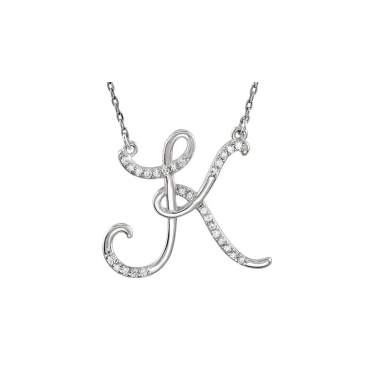 Elements by E79 Initial K Diamond Necklace