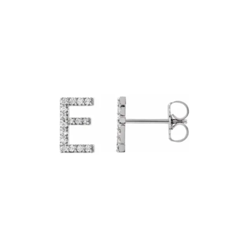 Elements by E79 Initial E Diamond Single Stud Earring