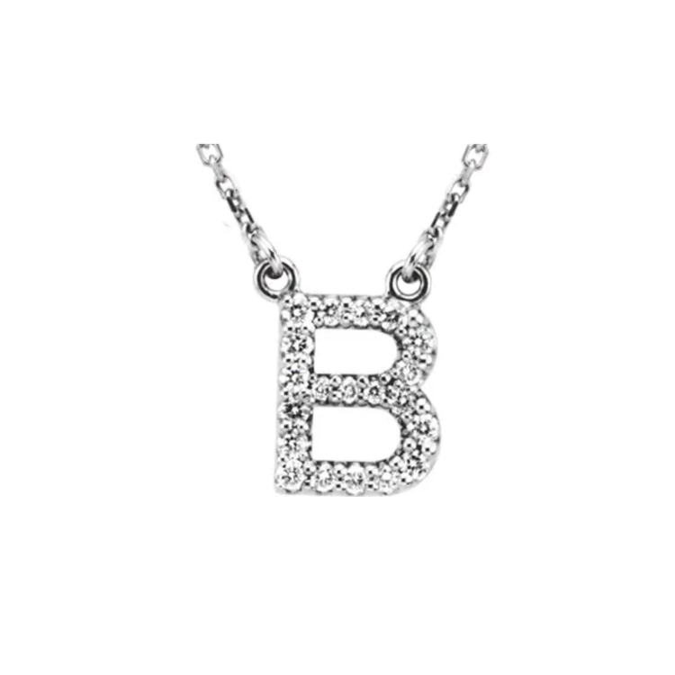 Elements by E79 Initial B Diamond Necklace