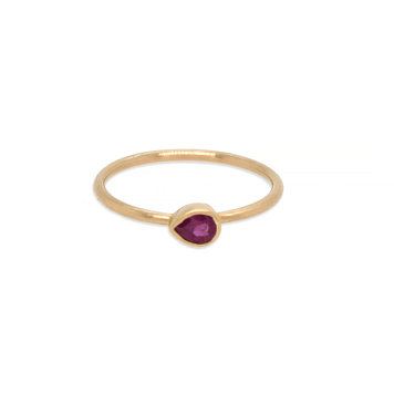 Margaret Solow Pear Shaped Ruby Ring