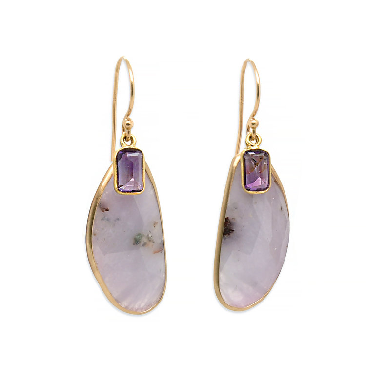 Margaret Solow Sapphire & Amethyst Earrings