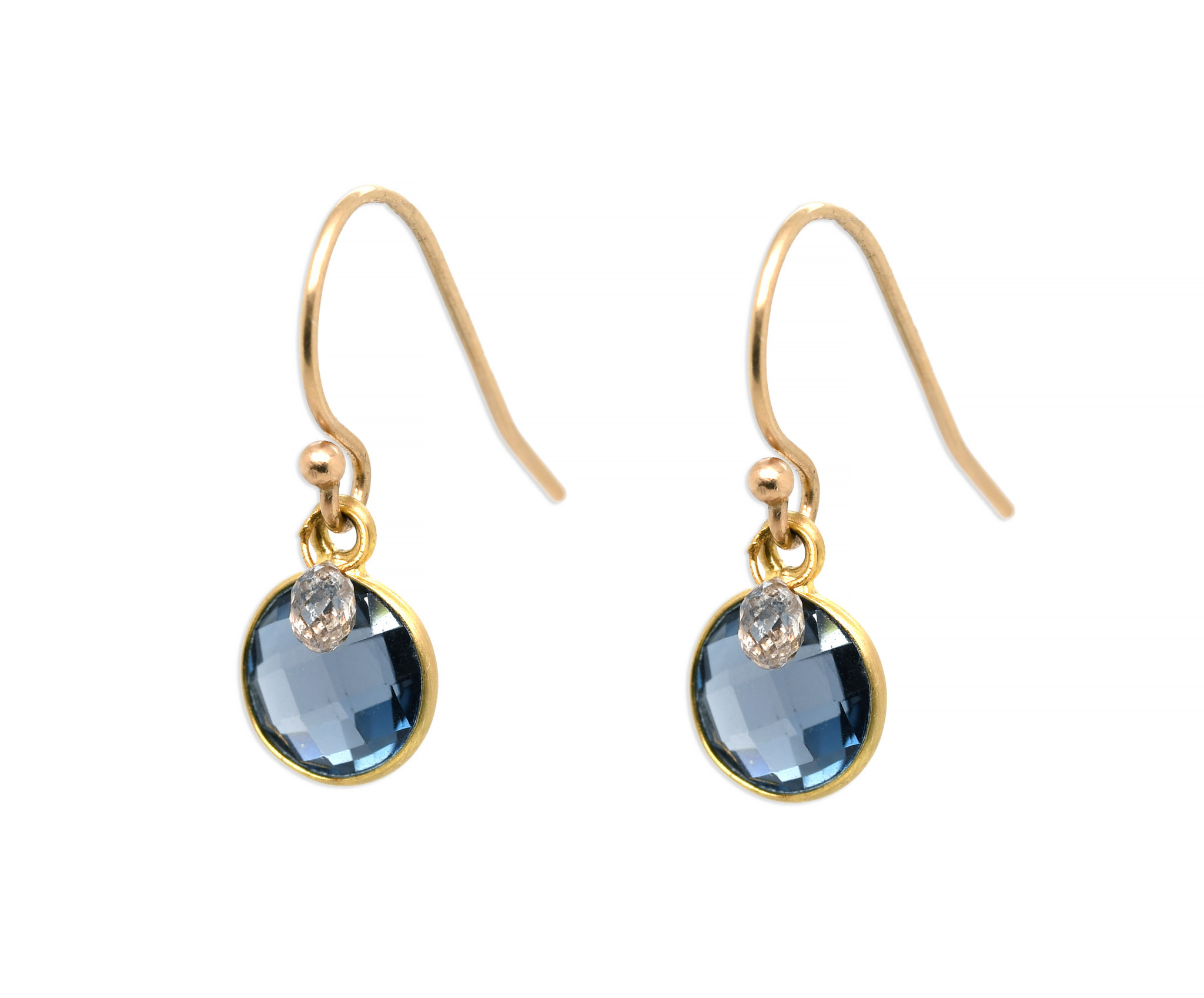 Labradorite Clover Drop Earrings  London Blue Topaz Jewelry  Hessonite Garnet  Briolette Dangle Earrings  Multi Gemstone Jewelry