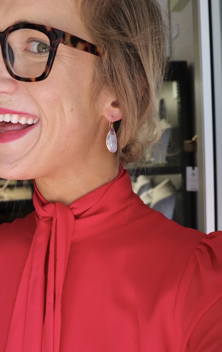 Margaret Solow Sapphire & Amethyst Earrings