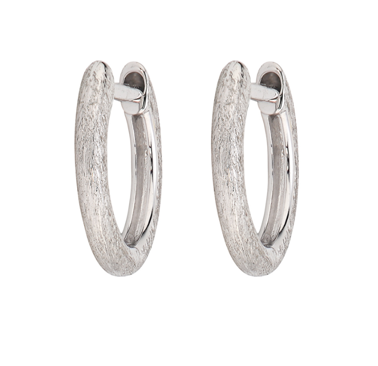 Jude Frances Delicate Provence White Gold Huggie Pair