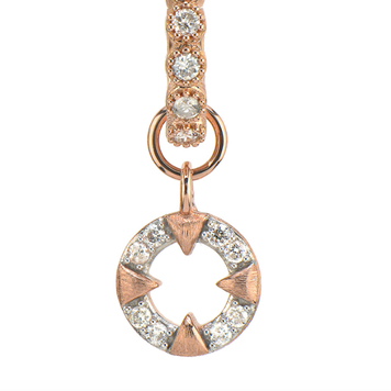 Jude Frances Petite Rose Gold Open Circle Pave Diamond Single Charm